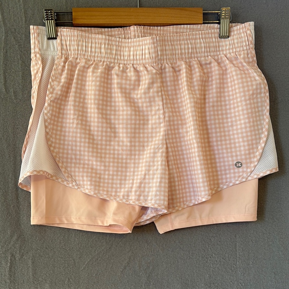 RBX Pink Gingham Women's Shorts Size Medium